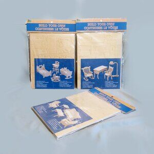 Build Your Own Doll House Furniture-Lot Of 3-Nursery-Living Rm.-Office-NIP